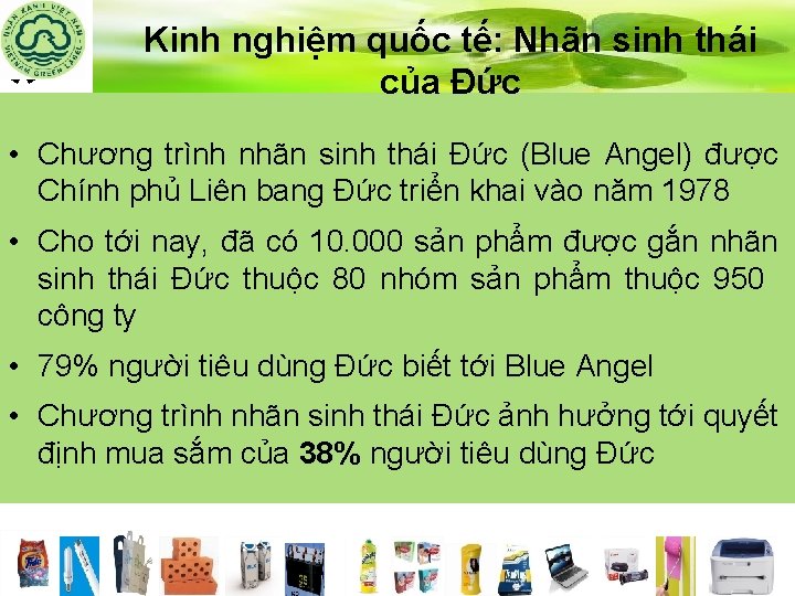 * Kinh nghiệm quốc tế: Nhãn sinh thái của Đức • Chương trình nhãn
