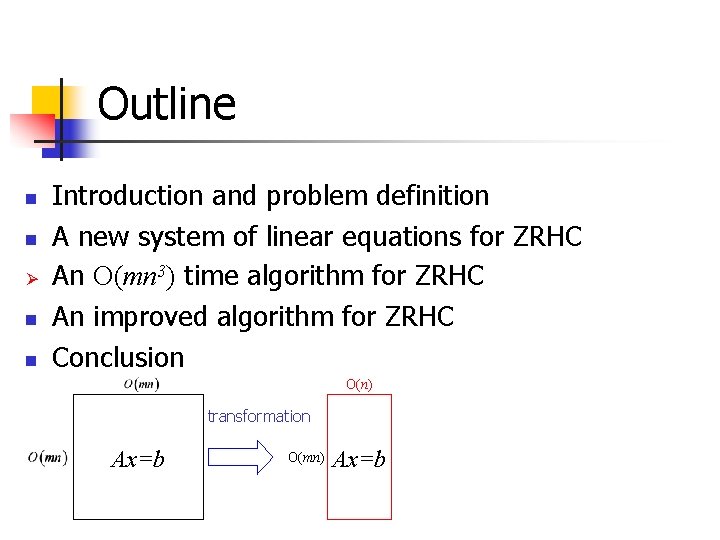 Outline n n Ø n n Introduction and problem definition A new system of