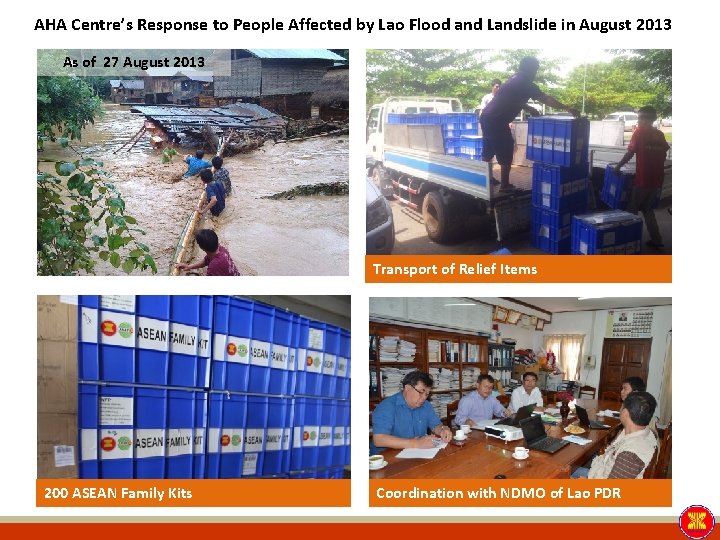 AHA Centre’s Response to People Affected by Lao Flood and Landslide in August 2013