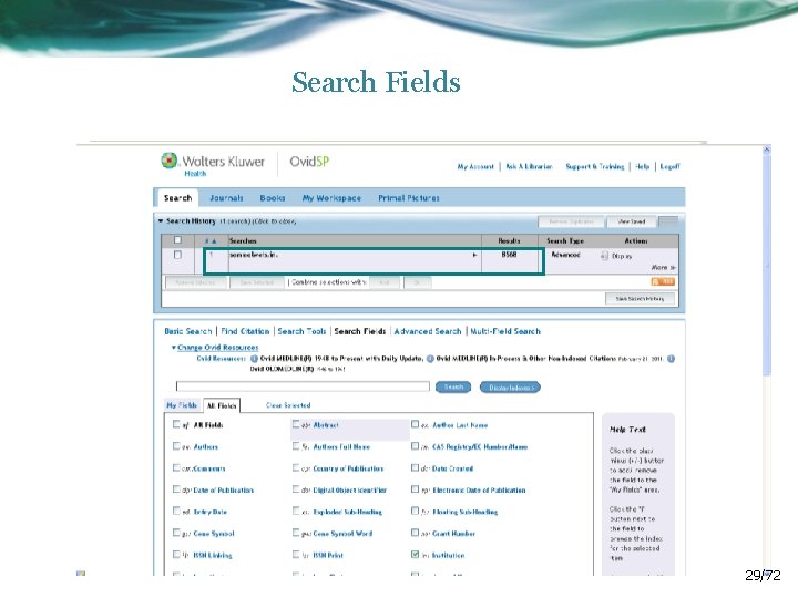 Search Fields 29/72 