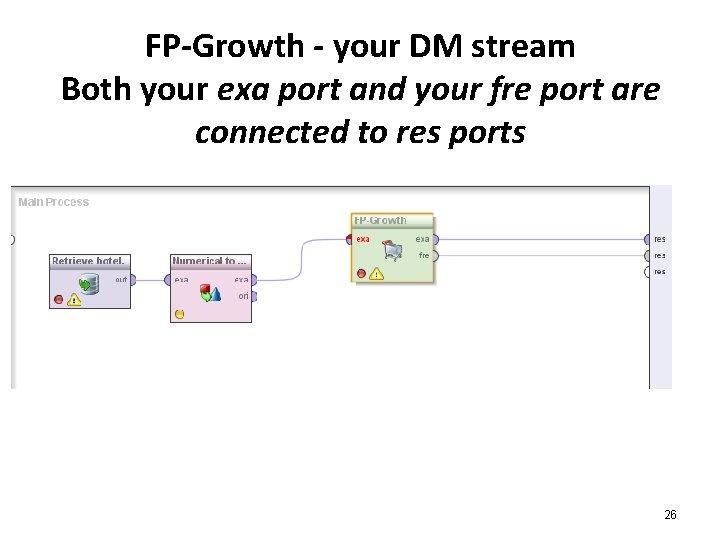 FP-Growth - your DM stream Both your exa port and your fre port are FP-Growth - your DM stream Both your exa port and your fre port are