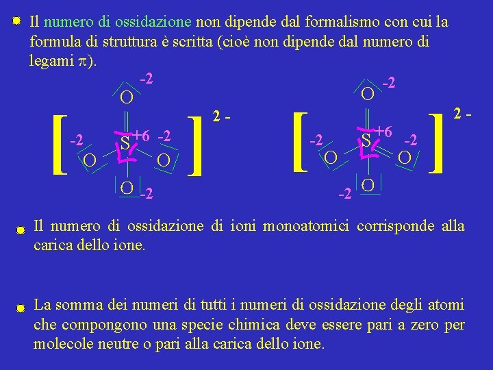 Il numero di ossidazione non dipende dal formalismo con cui la formula di struttura