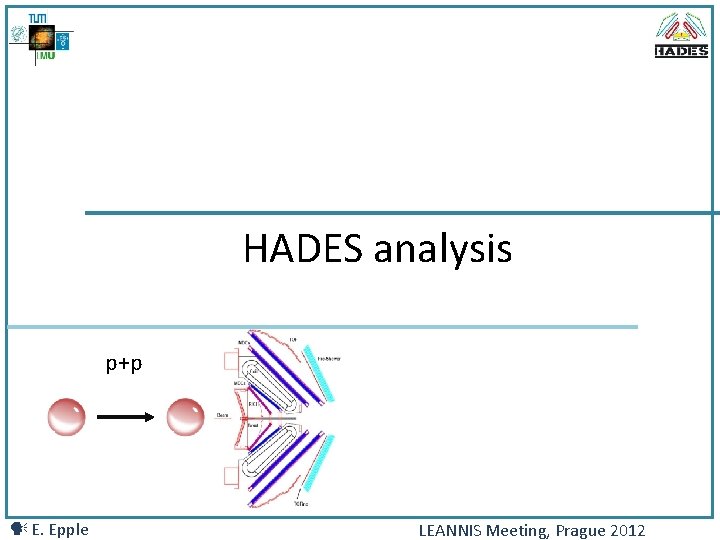 HADES analysis p+p E. Epple LEANNIS Meeting, Prague 2012 