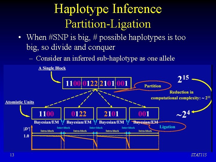 Haplotype Inference Partition-Ligation • When #SNP is big, # possible haplotypes is too big,