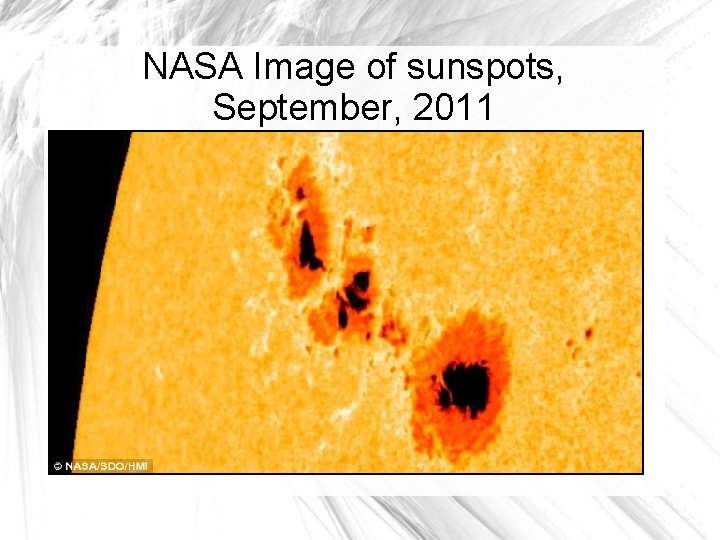 NASA Image of sunspots, September, 2011 