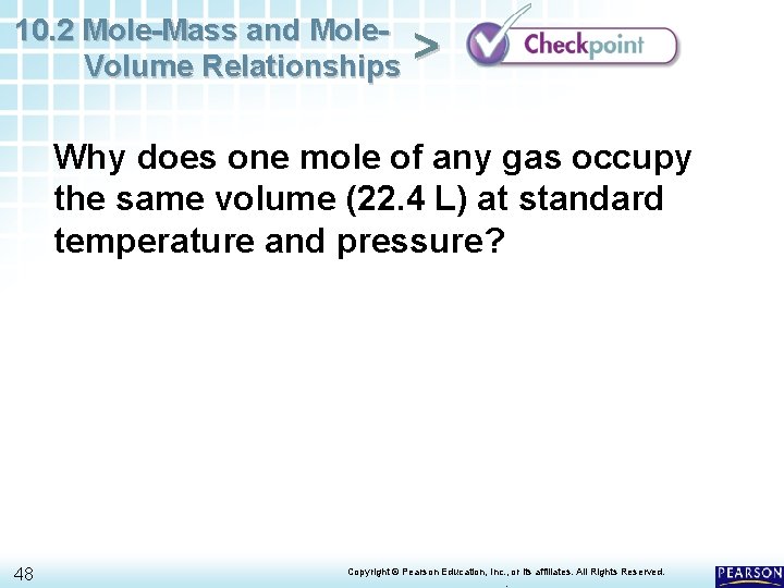 10. 2 Mole-Mass and Mole. Volume Relationships > Why does one mole of any