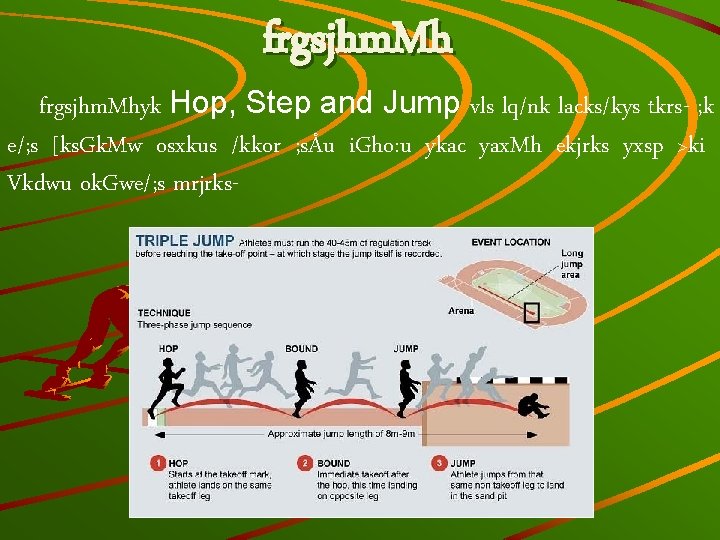 frgsjhm. Mhyk Hop, Step and Jump vls lq/nk lacks/kys tkrs- ; k e/; s