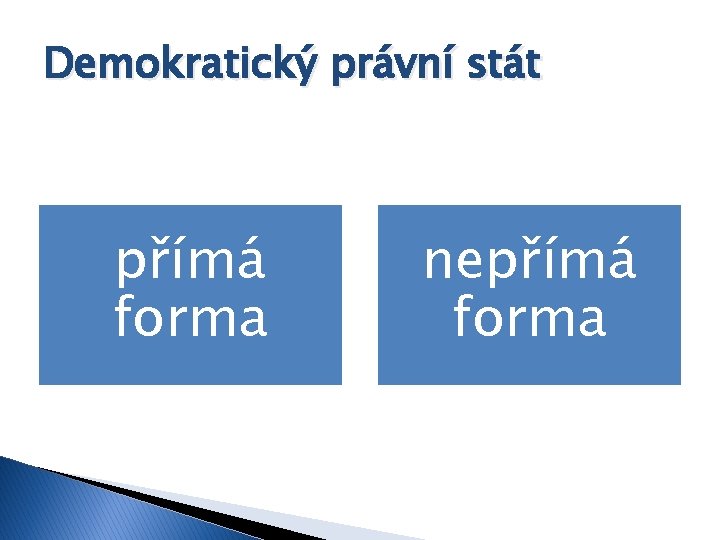 Demokratický právní stát přímá forma nepřímá forma 