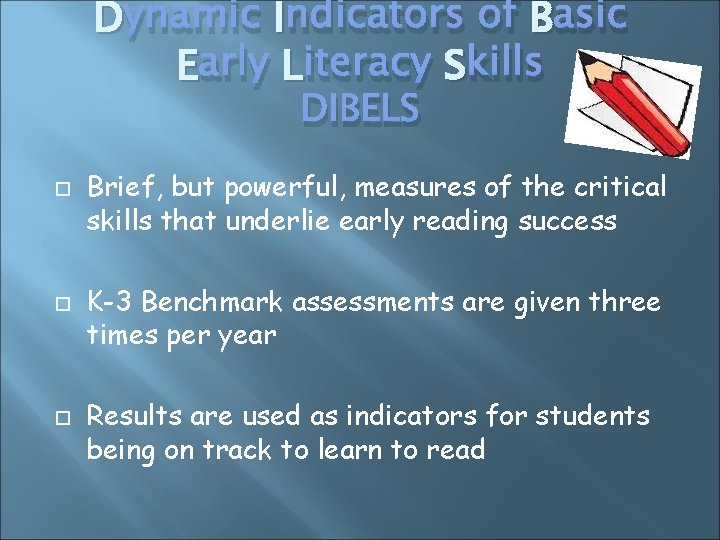 D ynamic I ndicators of B asic E arly L iteracy S kills DIBELS