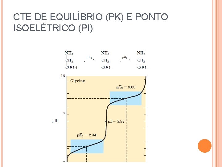 CTE DE EQUILÍBRIO (PK) E PONTO ISOELÉTRICO (PI) 