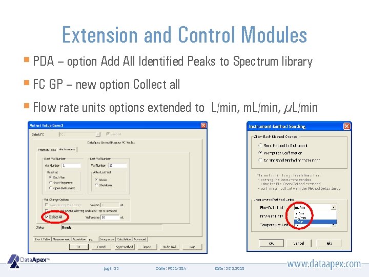 Extension and Control Modules § PDA – option Add All Identified Peaks to Spectrum