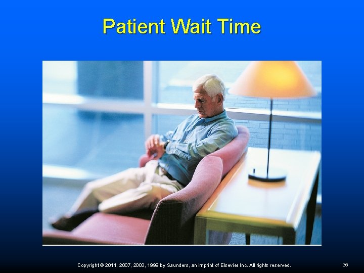 Patient Wait Time Copyright © 2011, 2007, 2003, 1999 by Saunders, an imprint of Patient Wait Time Copyright © 2011, 2007, 2003, 1999 by Saunders, an imprint of