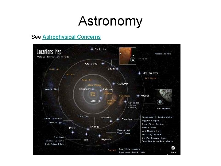 Astronomy See Astrophysical Concerns 