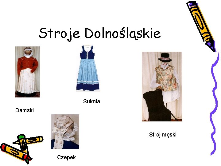 Stroje Dolnośląskie Suknia Damski Strój męski Czepek 