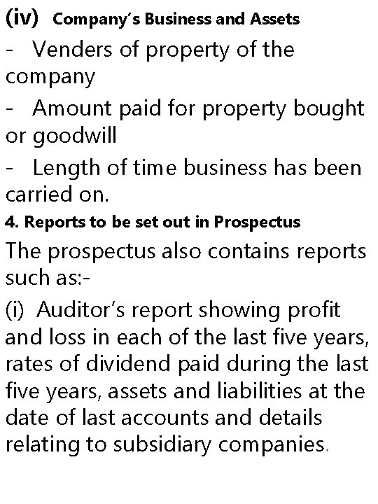 (iv) Company’s Business and Assets - Venders of property of the company - Amount