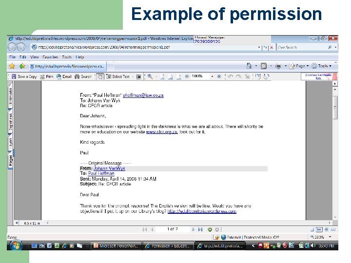 Example of permission 