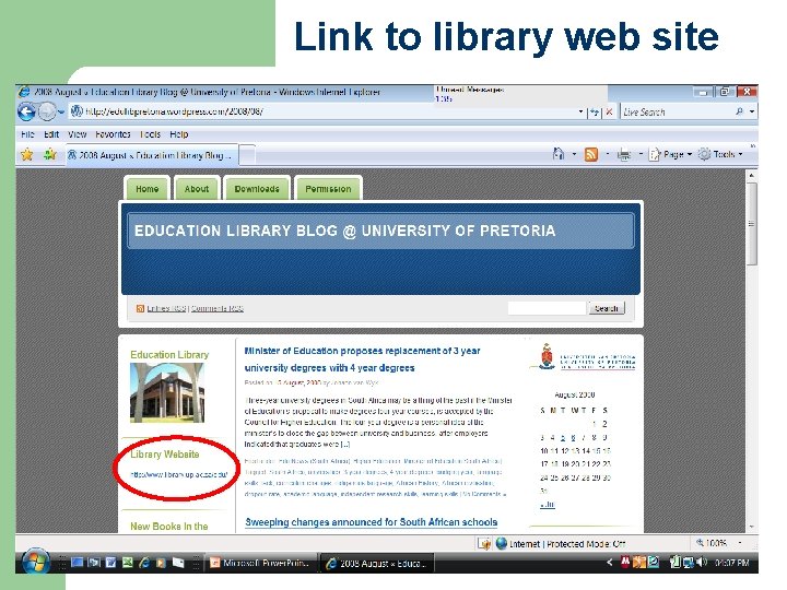 Link to library web site 