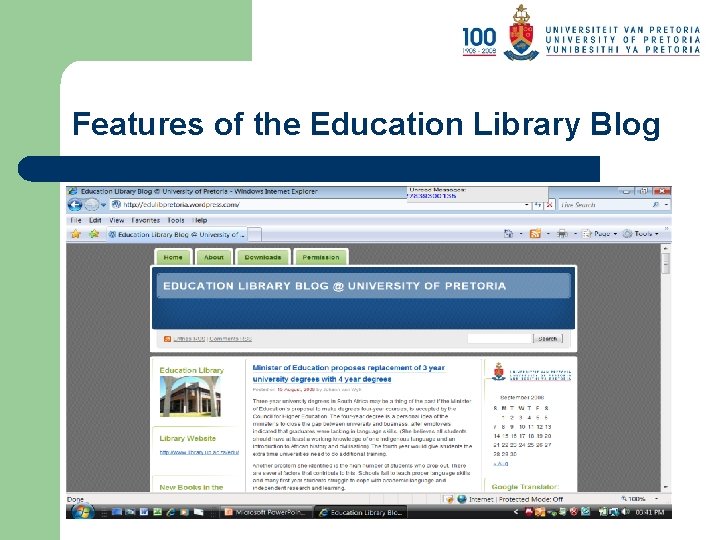 Features of the Education Library Blog 