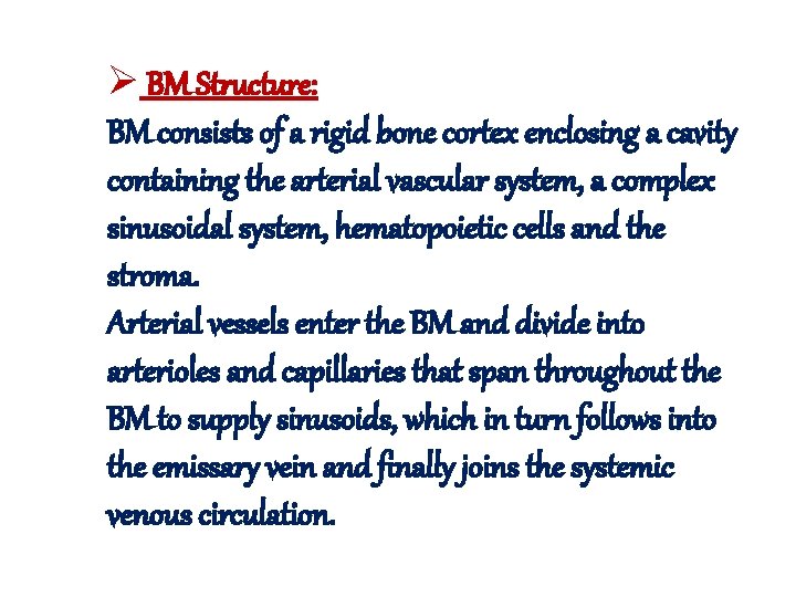 Ø BM Structure: BM consists of a rigid bone cortex enclosing a cavity containing