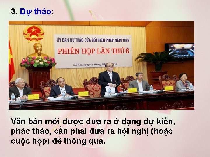 3. Dự thảo: Văn bản mới được đưa ra ở dạng dự kiến, phác