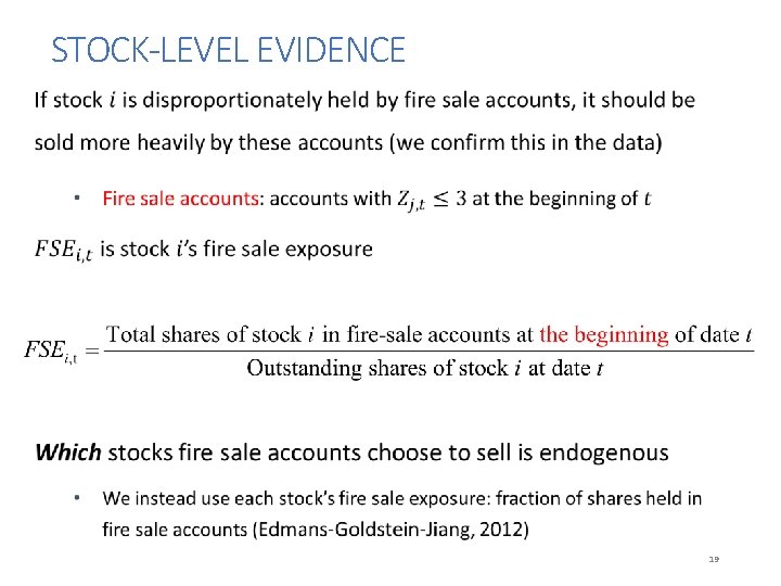  STOCK-LEVEL EVIDENCE 19 