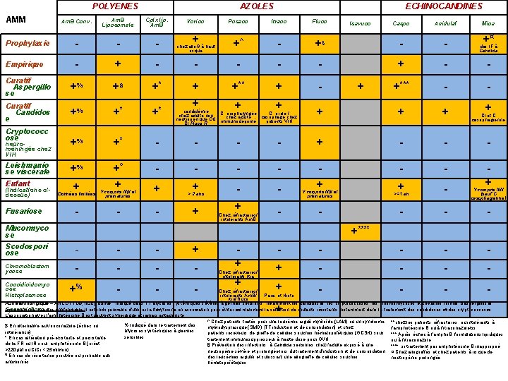 POLYENES AMM AZOLES Am. B Conv. Am. B Liposomale Cplx lip. Am. B Prophylaxie
