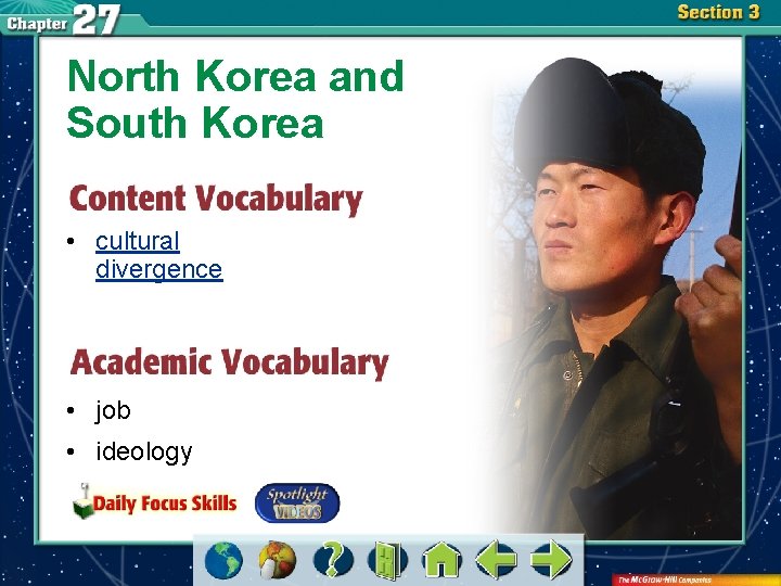 North Korea and South Korea • cultural divergence • job • ideology 