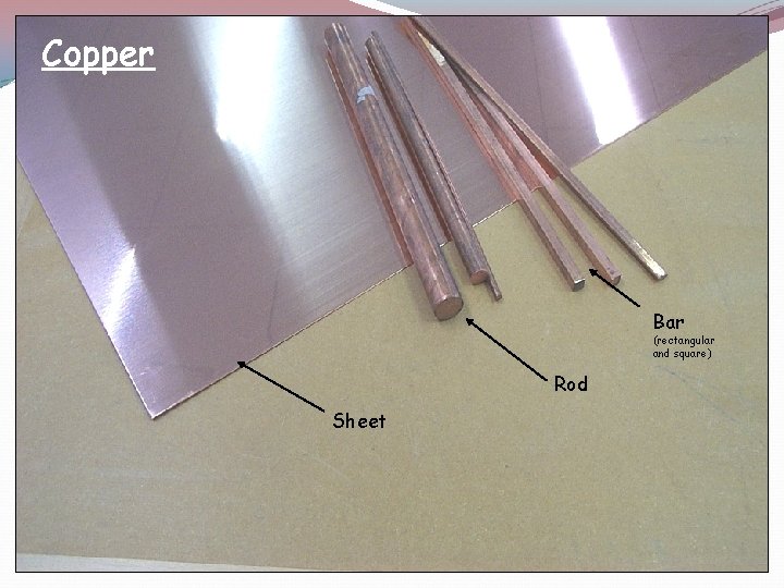 Copper Bar (rectangular and square) Rod Sheet 