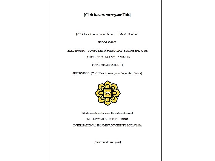 ECE FYP BRIEFING RESEARCH METHODOLOGY LITERATURE REVIEW TURNITIN