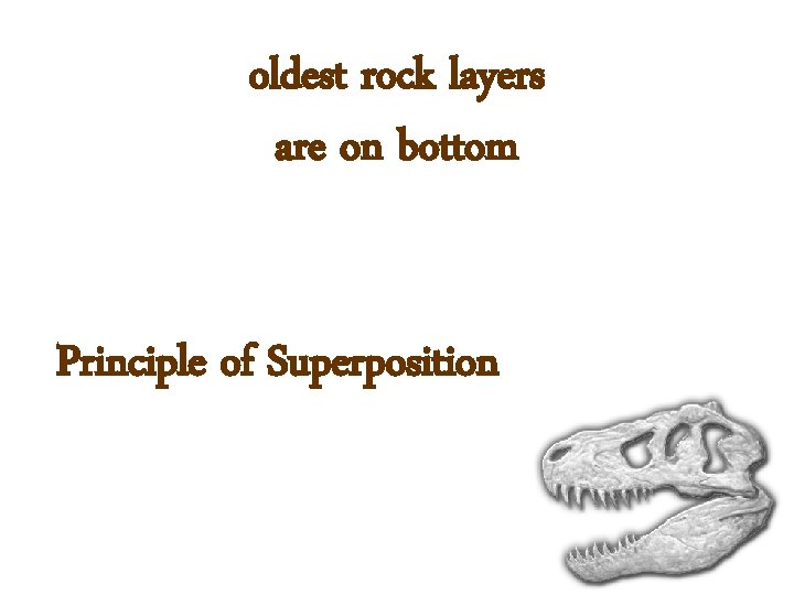 oldest rock layers are on bottom Principle of Superposition 