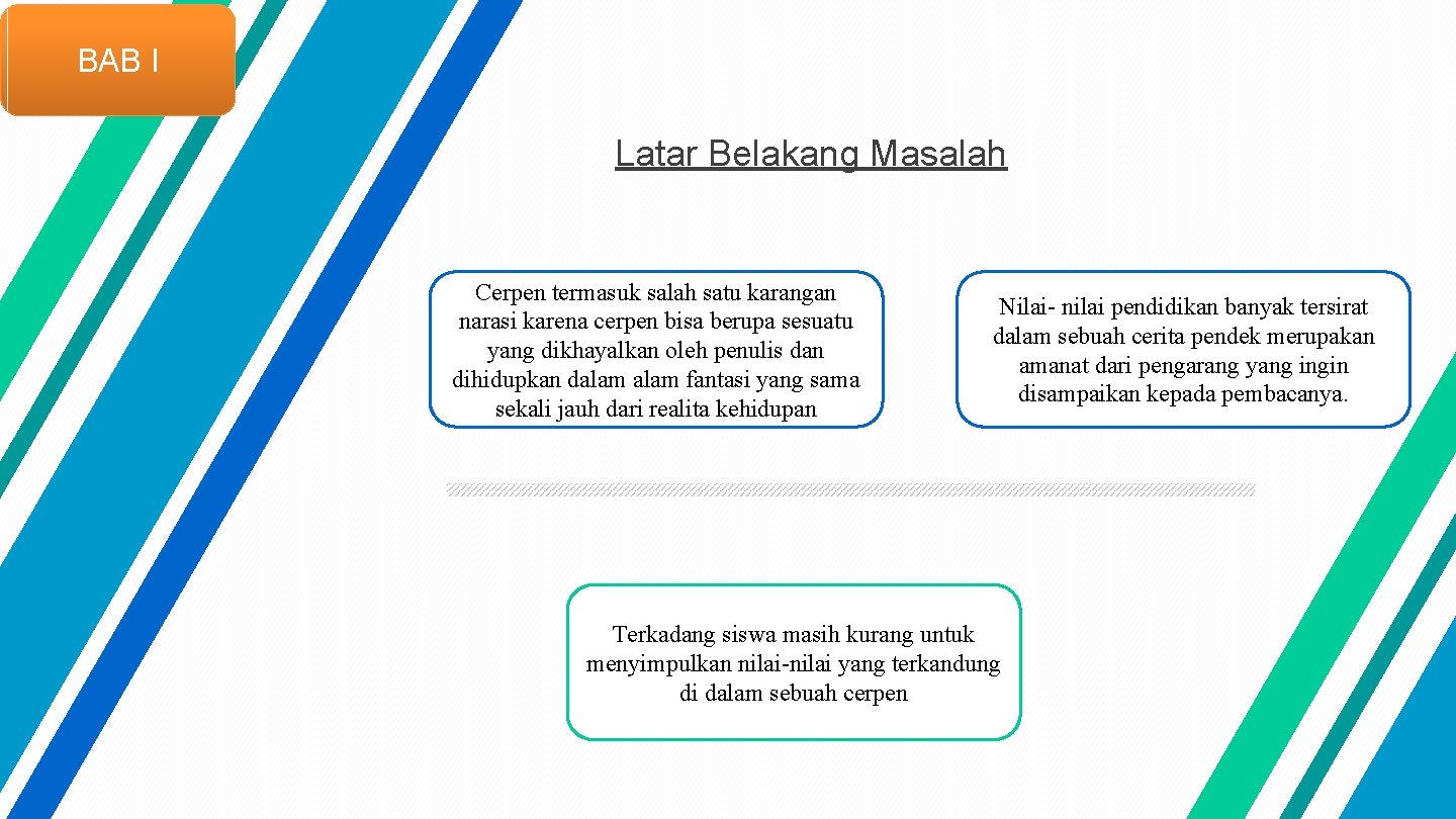 BAB I Latar Belakang Masalah Cerpen termasuk salah satu karangan narasi karena cerpen bisa