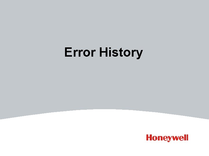 Error History 