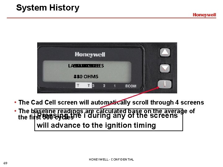 System History LAST BASELINE CAD 10 CYCLE CELL CYCLES 480 OHMS 410 380 i