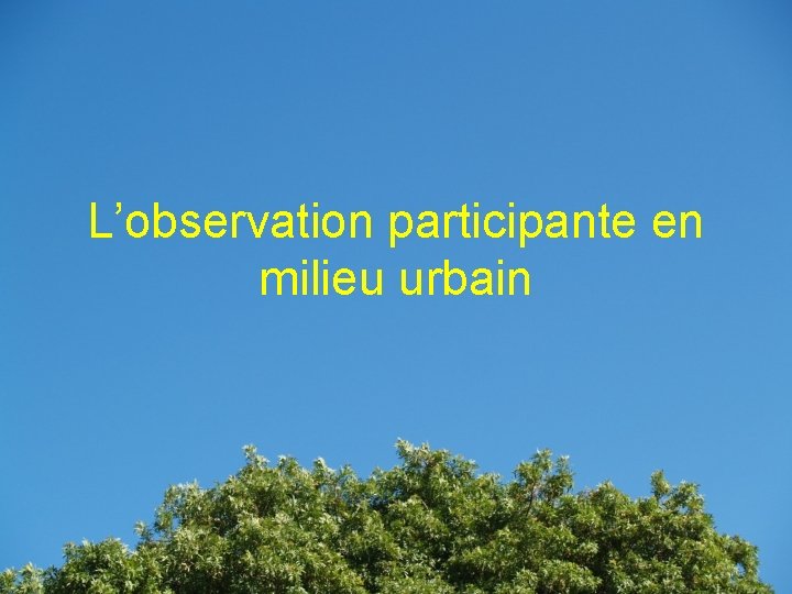 L’observation participante en milieu urbain 