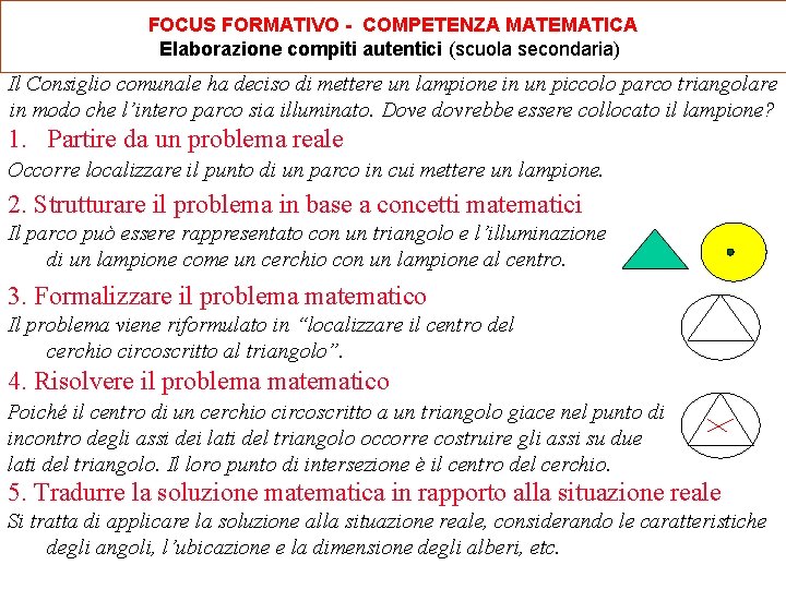 FOCUS FORMATIVO - COMPETENZA MATEMATICA Elaborazione compiti autentici (scuola secondaria) Il Consiglio comunale ha FOCUS FORMATIVO - COMPETENZA MATEMATICA Elaborazione compiti autentici (scuola secondaria) Il Consiglio comunale ha
