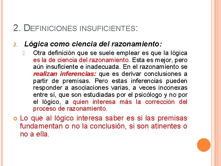 CURSO DE LGICA Marco conceptual ESQUEMA 1 Definiciones