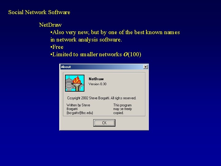 Social Network Software Net. Draw • Also very new, but by one of the