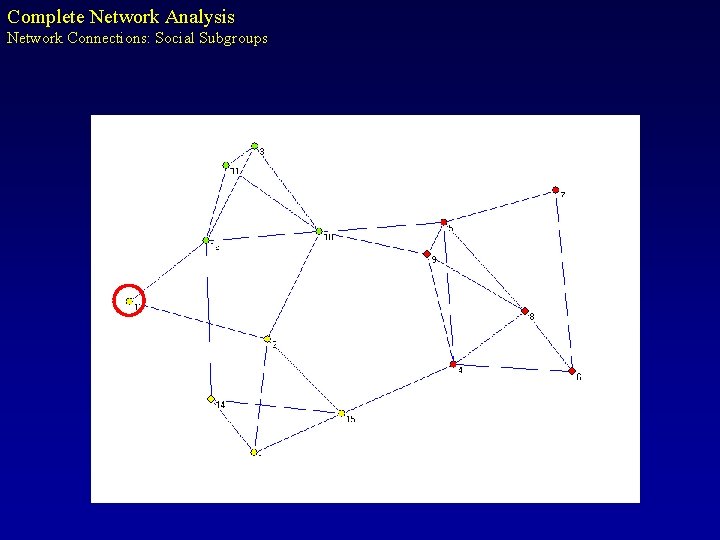 Complete Network Analysis Network Connections: Social Subgroups 