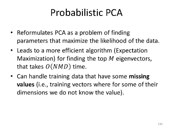 Probabilistic PCA • 130 