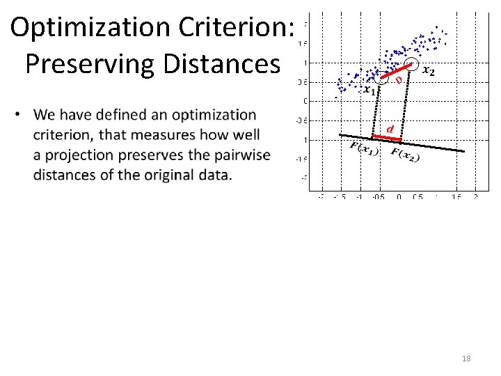 Optimization Criterion: Preserving Distances 18 
