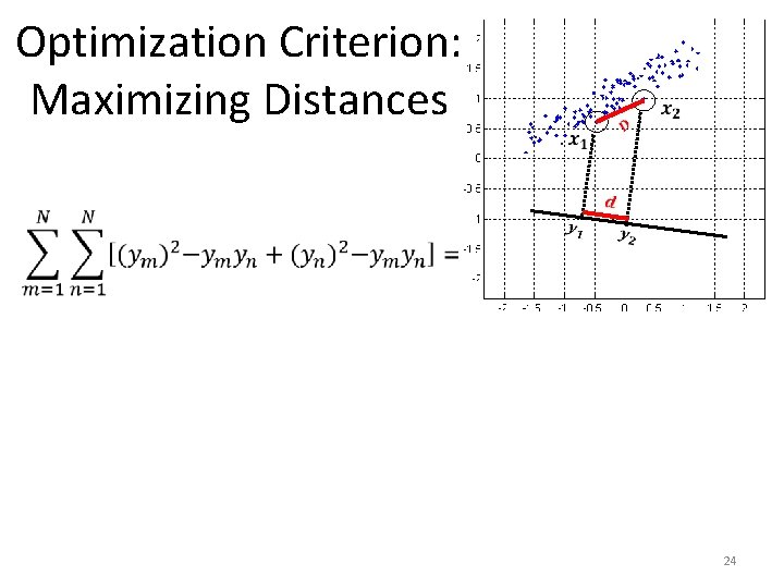 Optimization Criterion: Maximizing Distances 24 