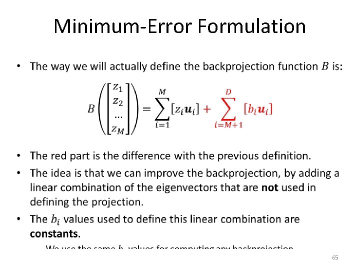 Minimum-Error Formulation • 65 