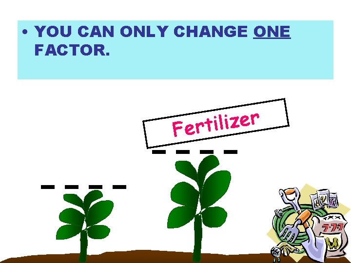  • YOU CAN ONLY CHANGE ONE FACTOR. r e z i l Ferti