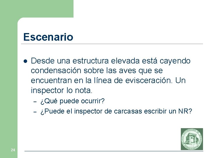 Escenario l Desde una estructura elevada está cayendo condensación sobre las aves que se Escenario l Desde una estructura elevada está cayendo condensación sobre las aves que se