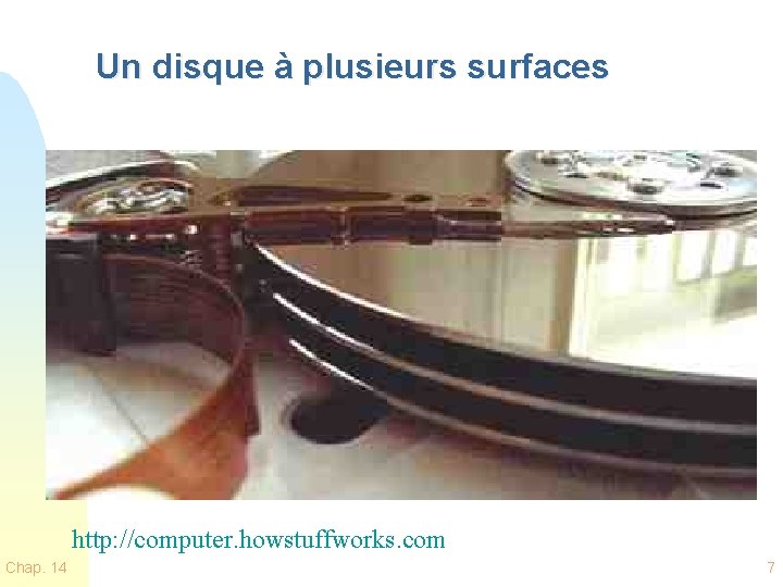 Un disque à plusieurs surfaces http: //computer. howstuffworks. com Chap. 14 7 