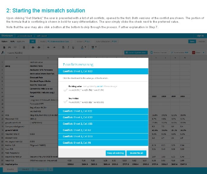 2: Starting the mismatch solution Upon clicking “Get Started, ” the user is presented