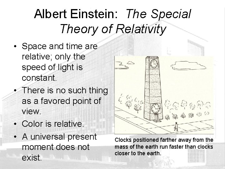 Albert Einstein: The Special Theory of Relativity • Space and time are relative; only