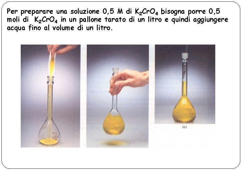 Per preparare una soluzione 0, 5 M di K 2 Cr. O 4 bisogna