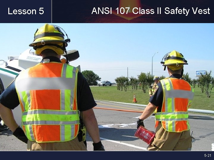 Lesson 5 ANSI 107 Class II Safety Vest 5 -21 
