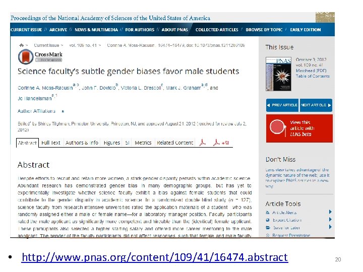• http: //www. pnas. org/content/109/41/16474. abstract 20 • http: //www. pnas. org/content/109/41/16474. abstract 20